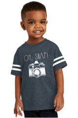 Oh Snap Camera Toddler Football Jersey Tee-Direct To Garment Print-Brisco Baby