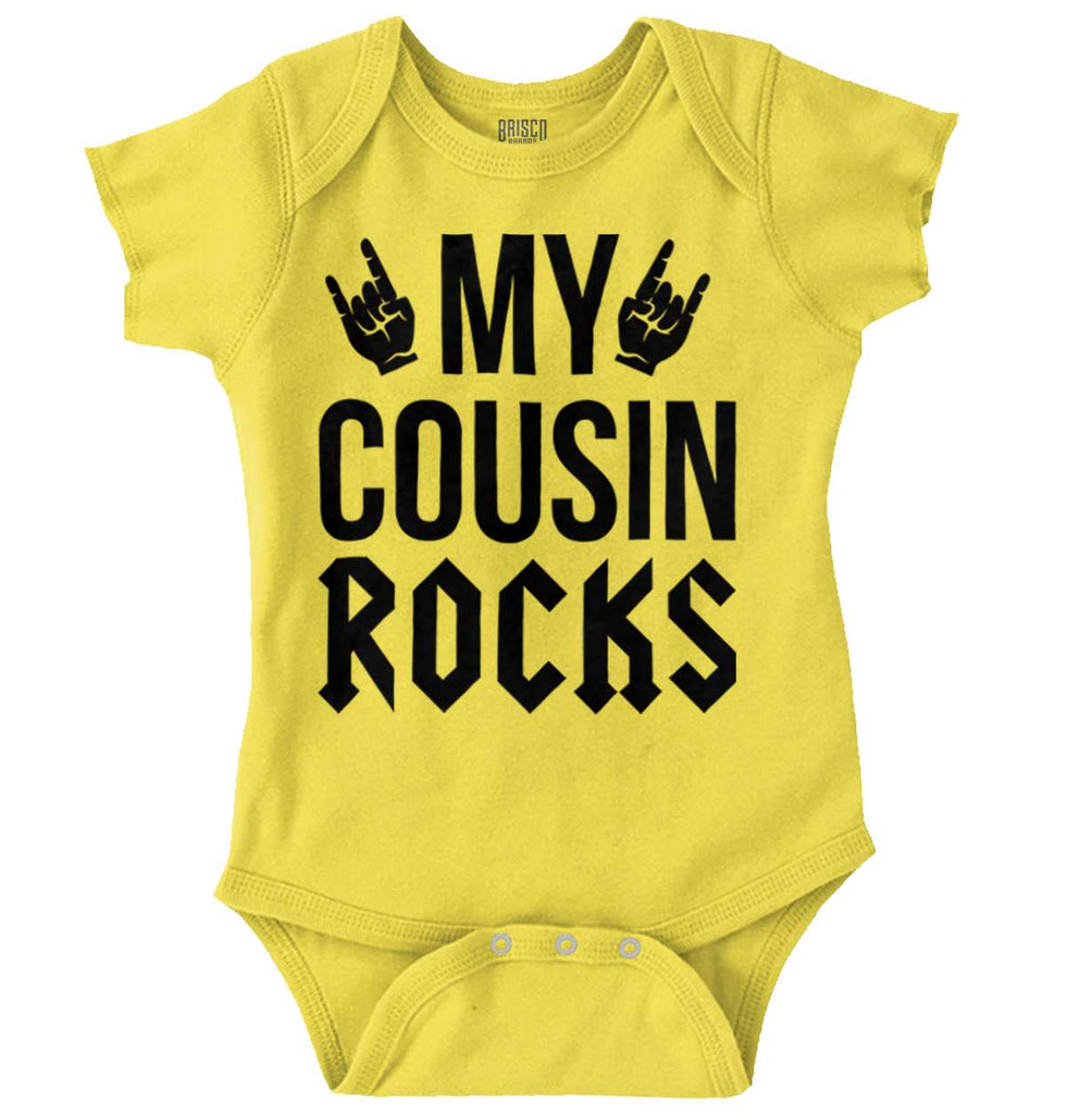 My Cousin Rocks Romper Bodysuit-Direct To Garment Print-Brisco Baby