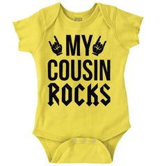 My Cousin Rocks Romper Bodysuit-Direct To Garment Print-Brisco Baby