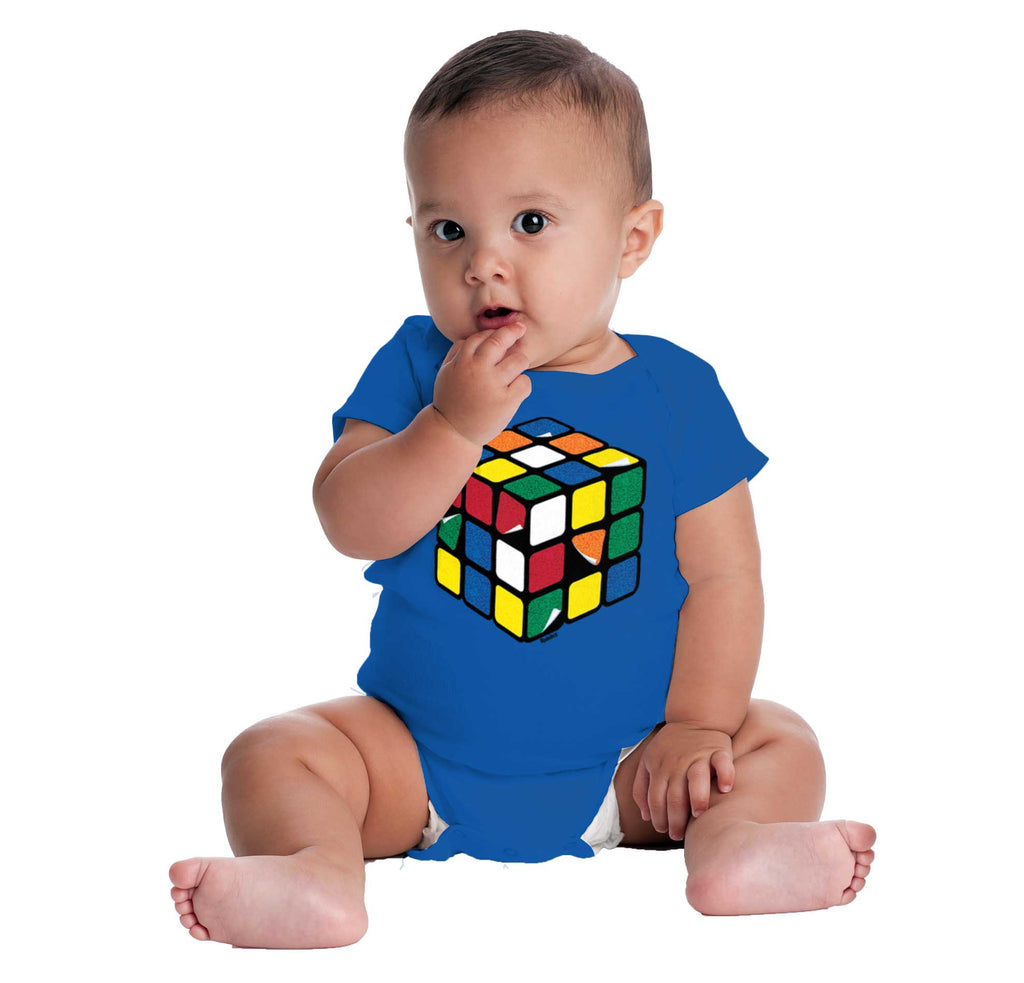 Rubiks Stickers Romper Bodysuit-Direct To Garment Print-Brisco Baby