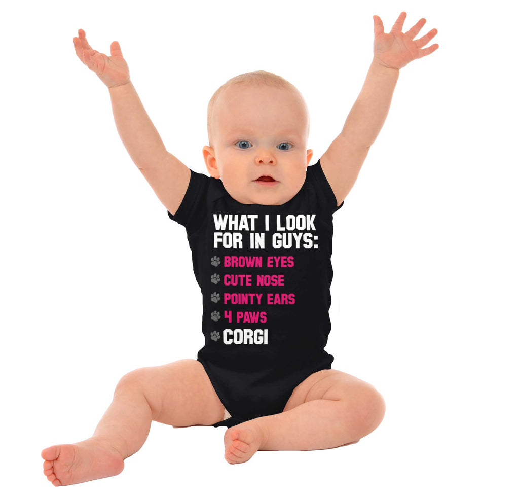 Corgi Checklist Romper Bodysuit-Direct To Garment Print-Brisco Baby