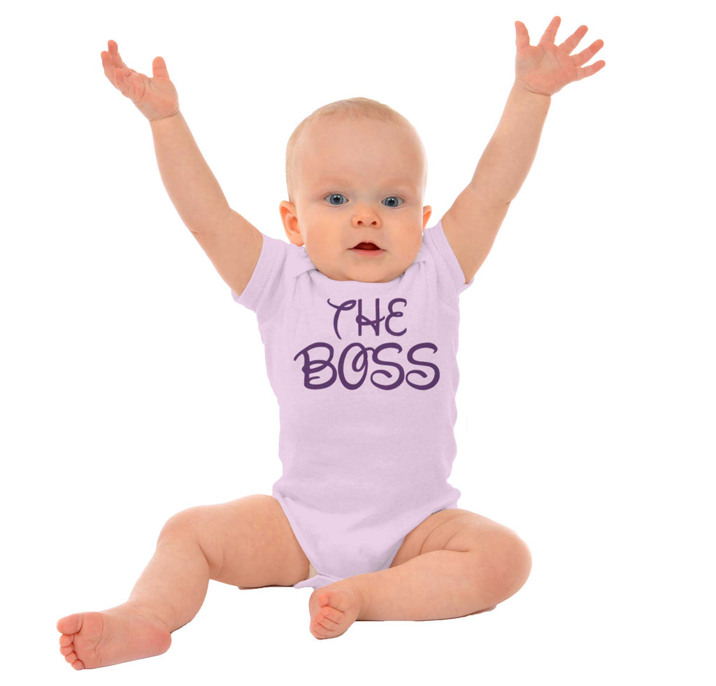 The Boss Romper Bodysuit-Direct To Garment Print-Brisco Baby