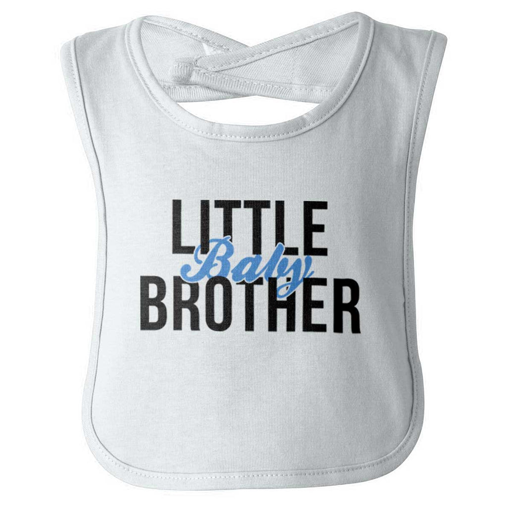 Little Baby Brother Infant Baby Bib-Direct To Garment Print-Brisco Baby