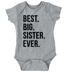 Best Big Sister Ever Romper Bodysuit-Direct To Garment Print-Brisco Baby
