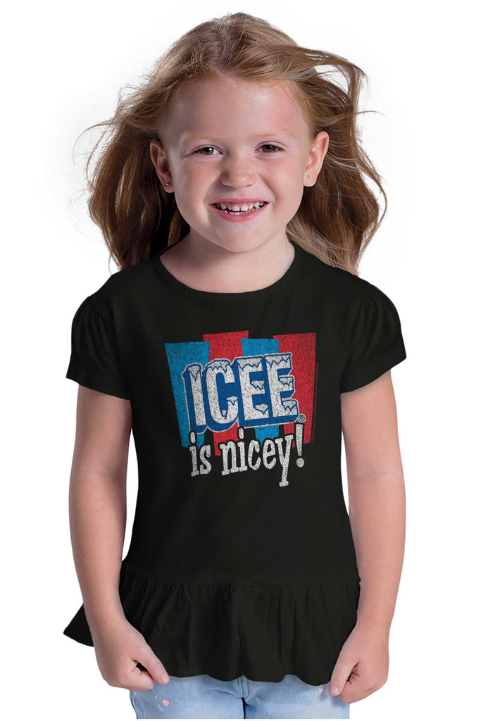 Icee Is Nicey Toddler Ruffle Bottom Tee-Direct To Garment Print-Brisco Baby