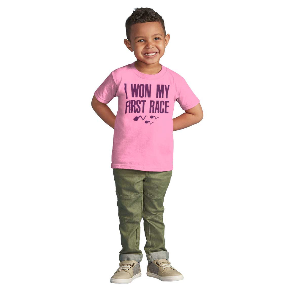 Won The Race Infant Toddler T Shirt-Direct To Garment Print-Brisco Baby