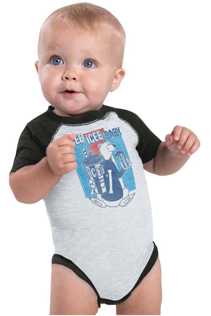 Polar Icee Baby Raglan Romper Bodysuit-Direct To Garment Print-Brisco Baby