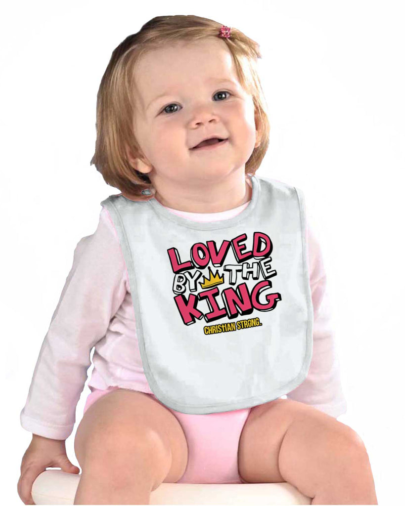 Loved By The King Infant Baby Bib-Direct To Garment Print-Brisco Baby