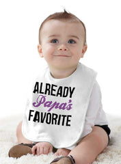 Already Papa's Favorite Infant Baby Bib-Direct To Garment Print-Brisco Baby