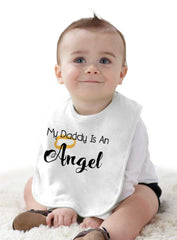 Daddy Is Angel Infant Baby Bib-Direct To Garment Print-Brisco Baby