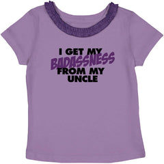 Badass Uncle Toddler Ruffled Trim T-Shirt-Direct To Garment Print-Brisco Baby