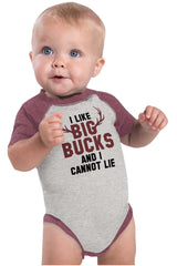 I Like Big Bucks Raglan Romper Bodysuit-Direct To Garment Print-Brisco Baby