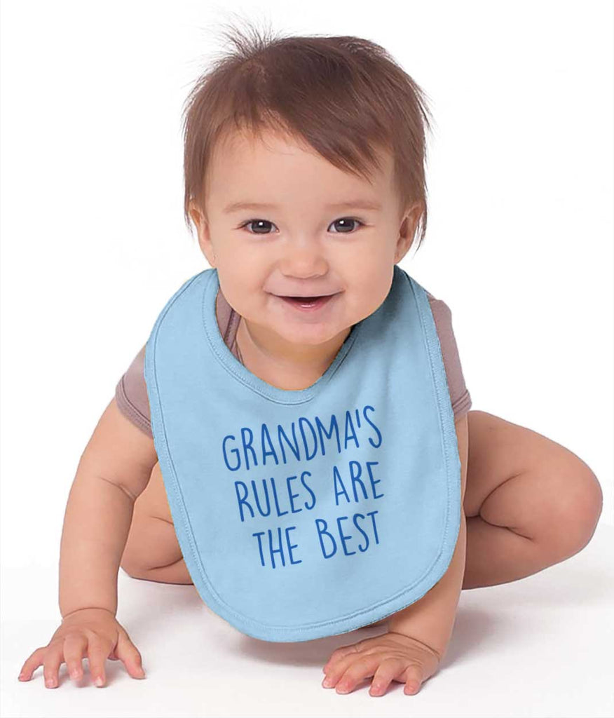 Grandma's Rules Are The Best Infant Baby Bib-Direct To Garment Print-Brisco Baby
