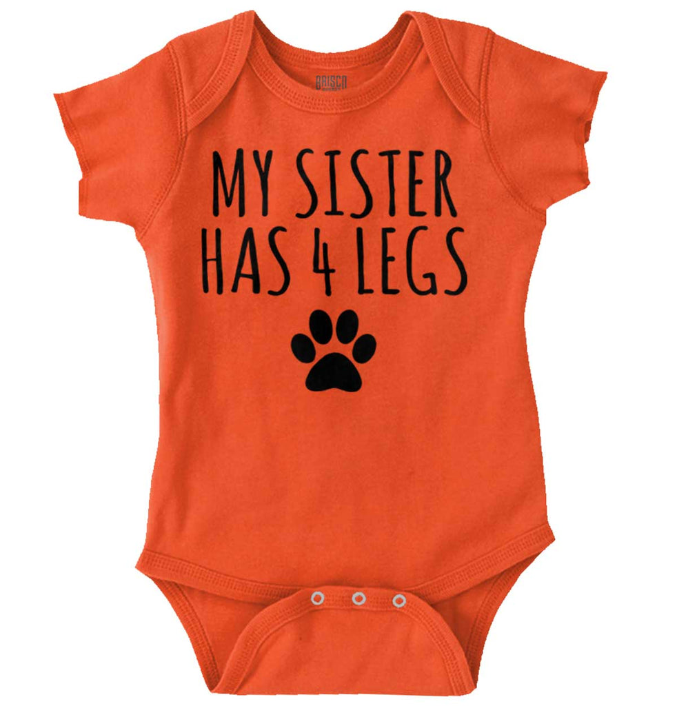 Sister has 4 legs Romper Bodysuit-Direct To Garment Print-Brisco Baby