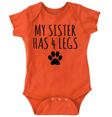 Sister has 4 legs Romper Bodysuit-Direct To Garment Print-Brisco Baby