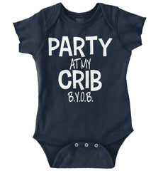 Party At My Crib Romper Bodysuit-Direct To Garment Print-Brisco Baby
