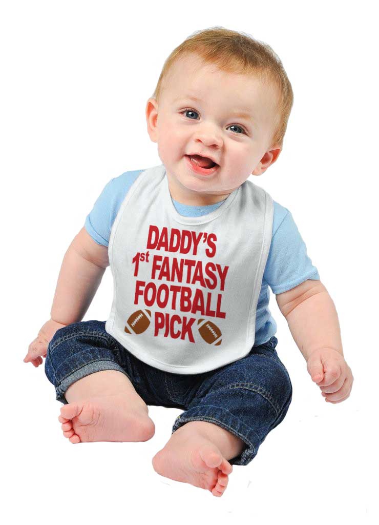 Fantasy Football Pick Infant Baby Bib-Direct To Garment Print-Brisco Baby