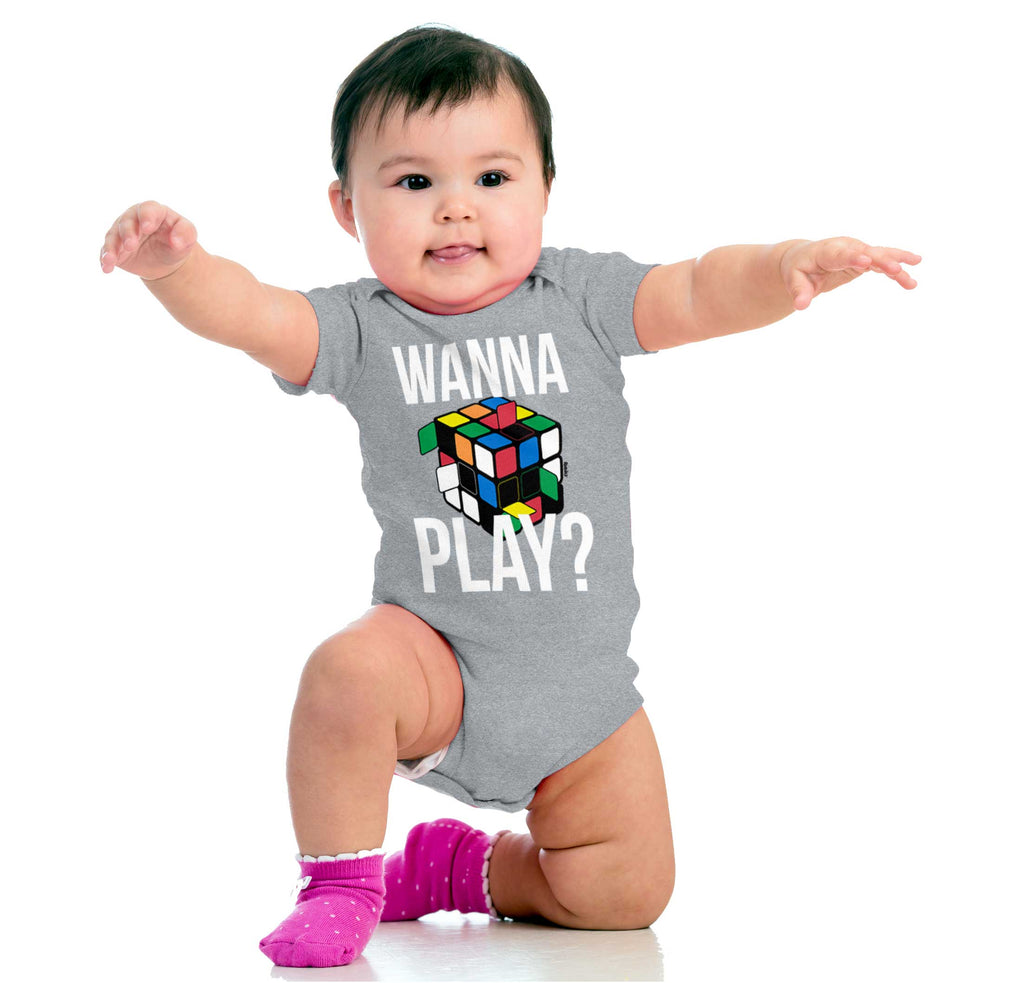 Wanna Play Rubik's Romper Bodysuit-Direct To Garment Print-Brisco Baby