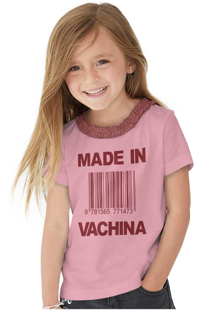 Made In Vachina Toddler Ruffled Trim T-Shirt-Direct To Garment Print-Brisco Baby