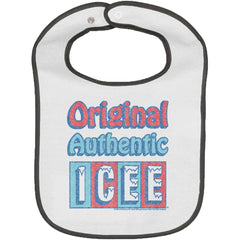 Original Authentic Trimmed White Snap Bib-Direct To Garment Print-Brisco Baby