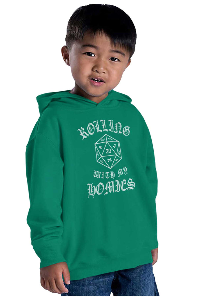 Rolling With My Homies Dungeons Toddler Pullover Hoodie-Direct To Garment Print-Brisco Baby