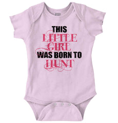 Little Girl Born To Hunt Romper Bodysuit-Direct To Garment Print-Brisco Baby