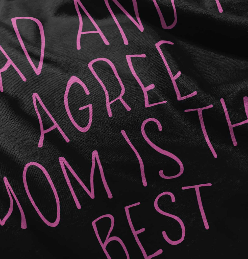 Mom Is Best Toddler Ruffled Trim T-Shirt-Direct To Garment Print-Brisco Baby