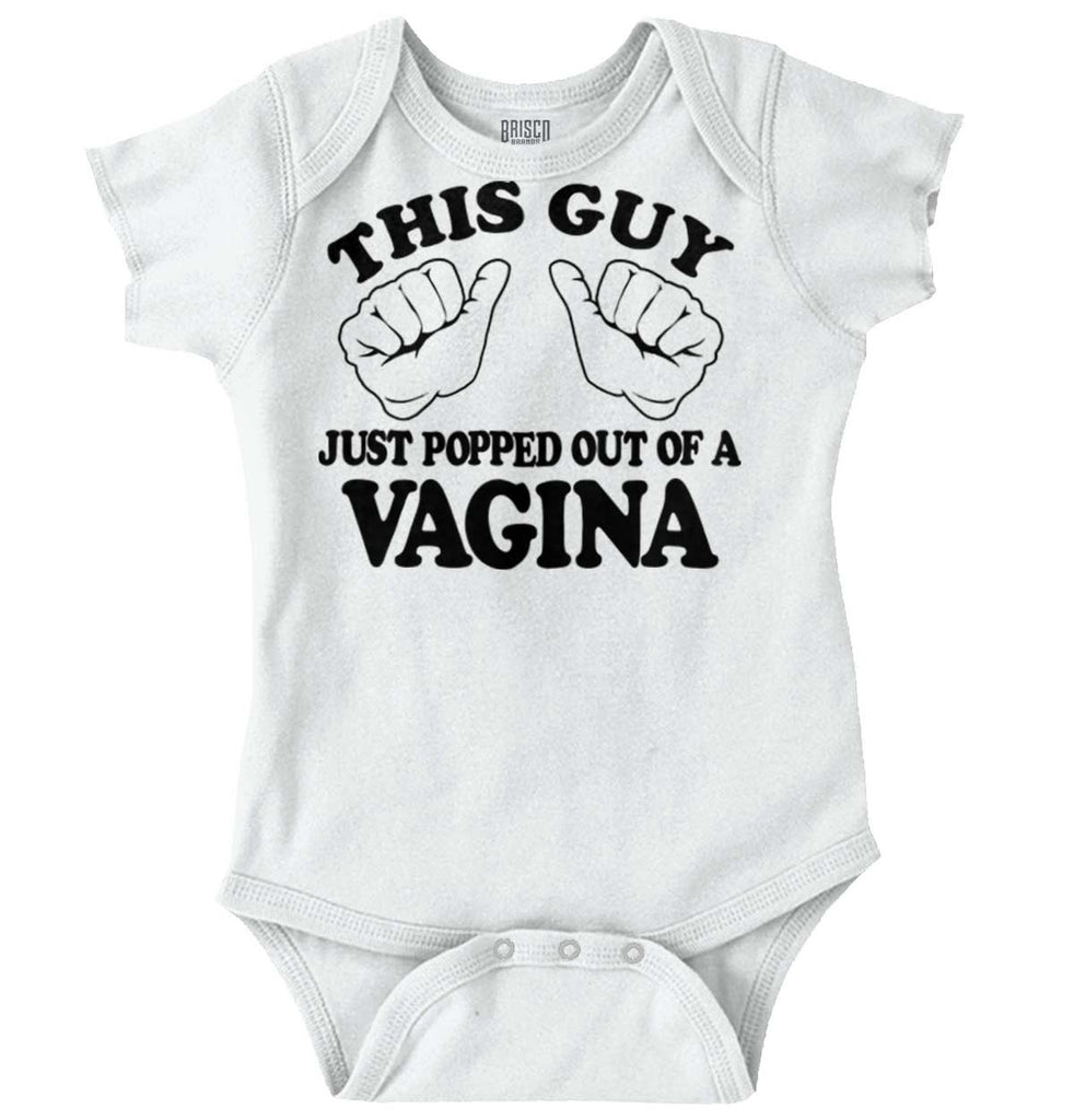 Popped Out of Vagina Romper Bodysuit-Direct To Garment Print-Brisco Baby