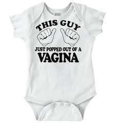 Popped Out of Vagina Romper Bodysuit-Direct To Garment Print-Brisco Baby