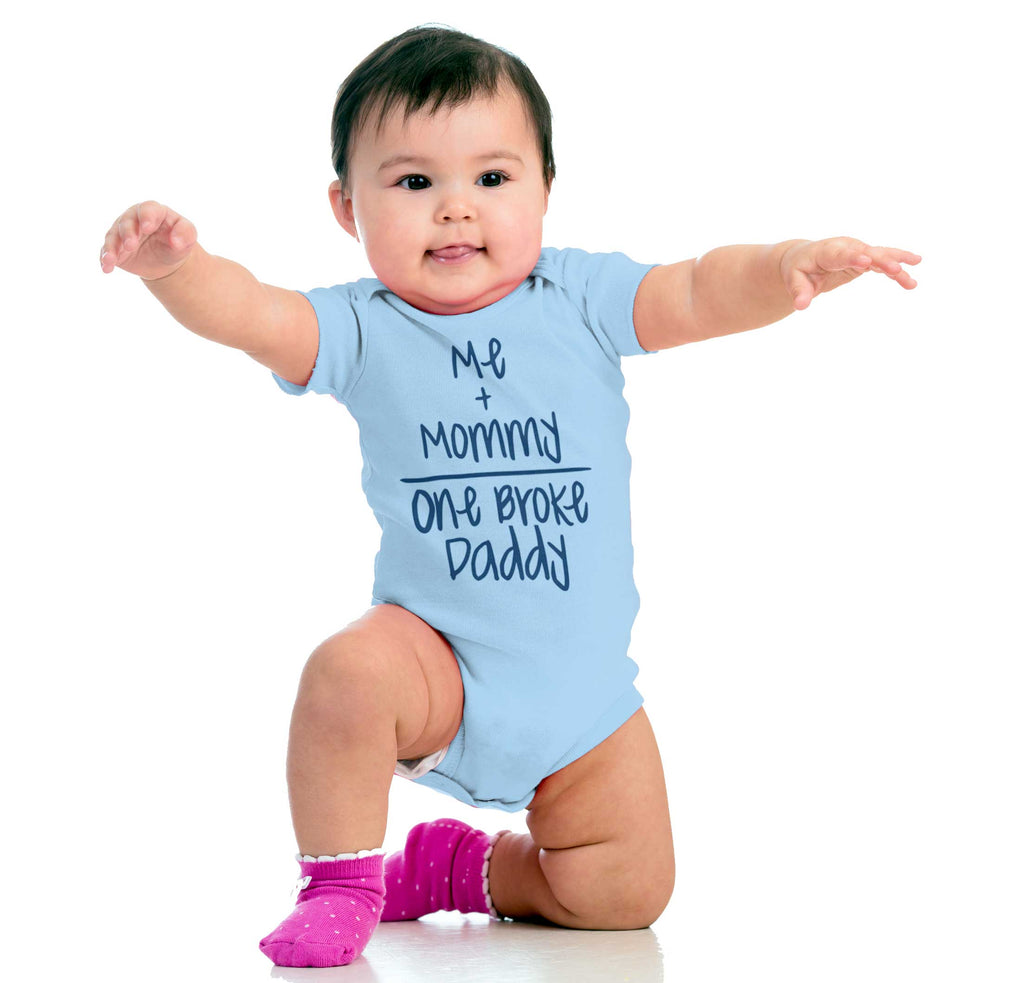 One Broke Daddy Romper Bodysuit-Direct To Garment Print-Brisco Baby