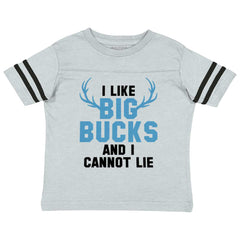 I Like Big Bucks Toddler Football Jersey Tee-Direct To Garment Print-Brisco Baby