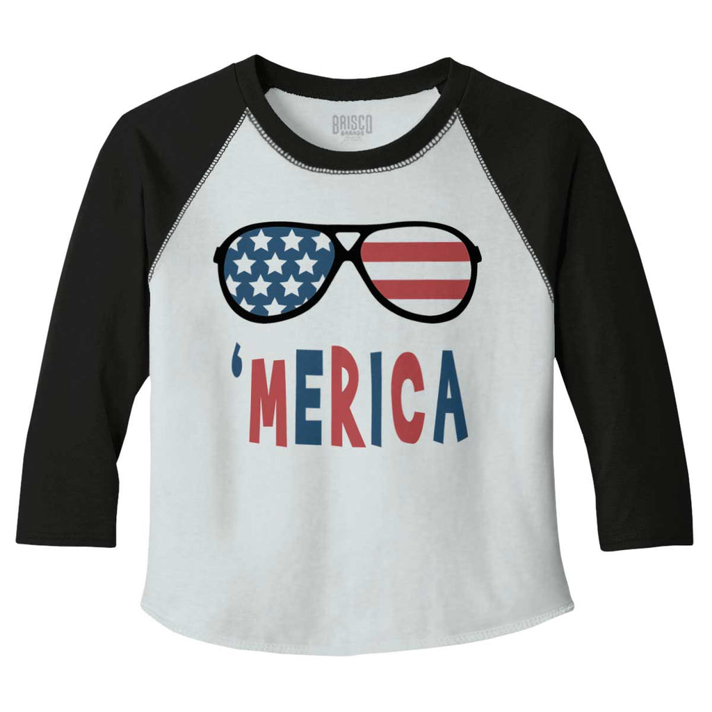 ‘merica Toddler Baseball-Direct To Garment Print-Brisco Baby