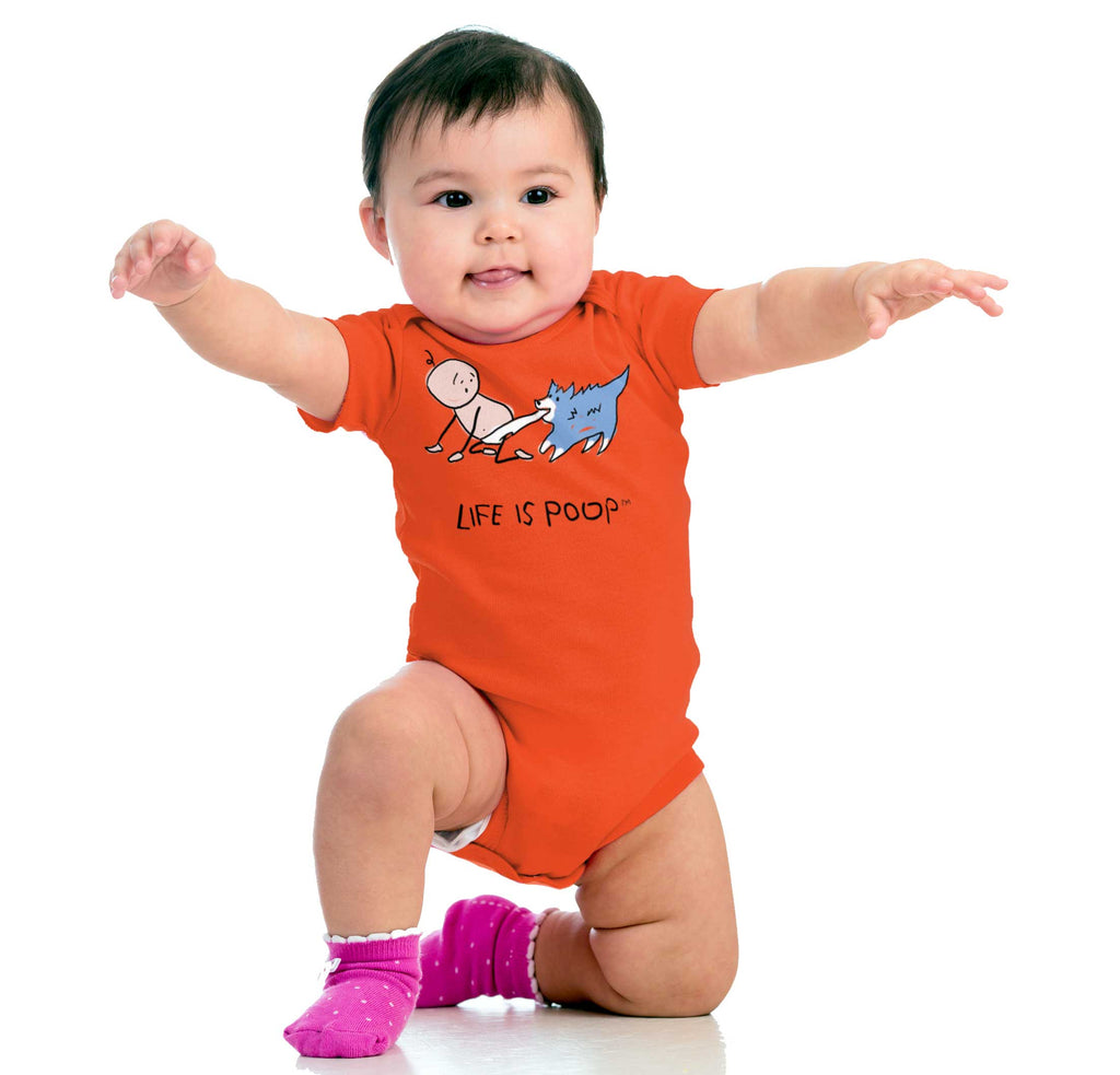 Dog Pull Romper Bodysuit-Direct To Garment Print-Brisco Baby