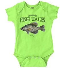 White Crappie Romper Bodysuit-Direct To Garment Print-Brisco Baby