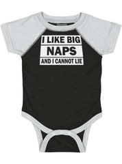 Big Naps Raglan Romper Bodysuit-Direct To Garment Print-Brisco Baby