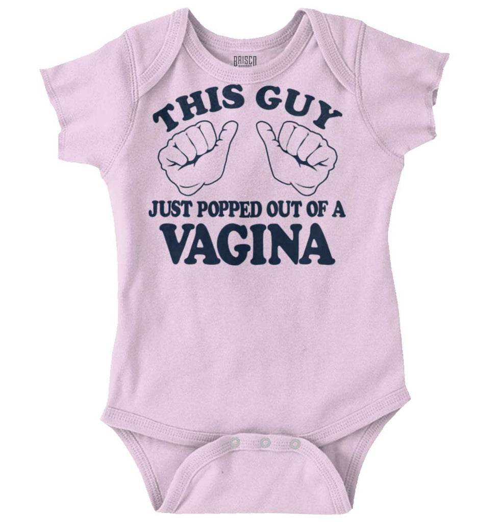 Popped Out of Vagina Romper Bodysuit-Direct To Garment Print-Brisco Baby