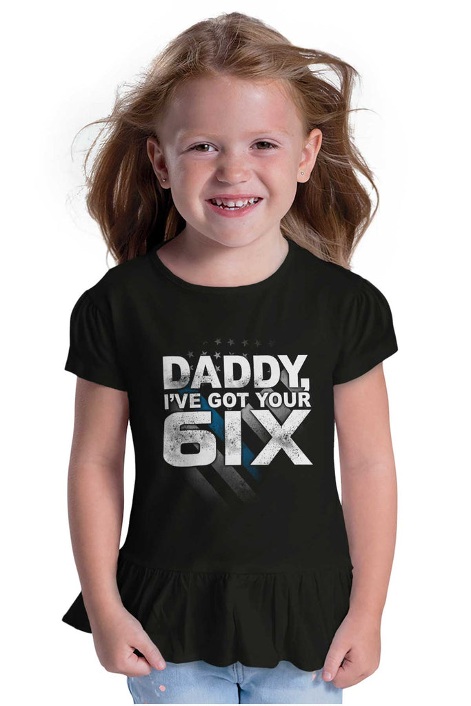 Got Your Six Toddler Ruffle Bottom Tee-Direct To Garment Print-Brisco Baby