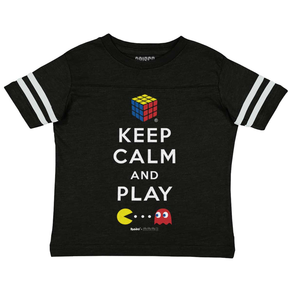 Keep Calm And Play Toddler Football Jersey Tee-Direct To Garment Print-Brisco Baby