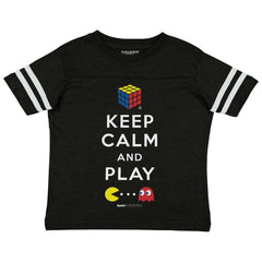 Keep Calm And Play Toddler Football Jersey Tee-Direct To Garment Print-Brisco Baby