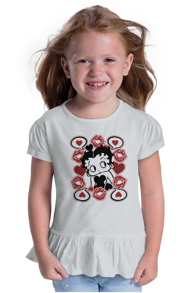 Betty In Love Toddler Ruffle Bottom Tee-Direct To Garment Print-Brisco Baby