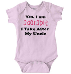 Adorable After Uncle Romper Bodysuit-Direct To Garment Print-Brisco Baby