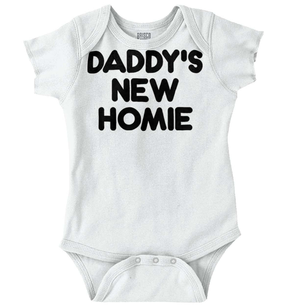 Daddy's New Homie Romper Bodysuit-Direct To Garment Print-Brisco Baby