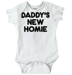 Daddy's New Homie Romper Bodysuit-Direct To Garment Print-Brisco Baby