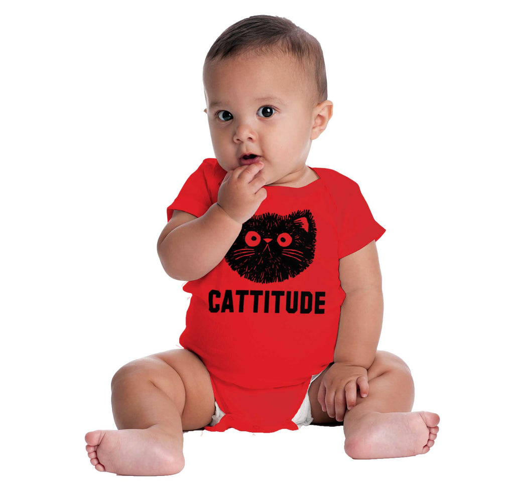 Cattitude Romper Bodysuit-Direct To Garment Print-Brisco Baby