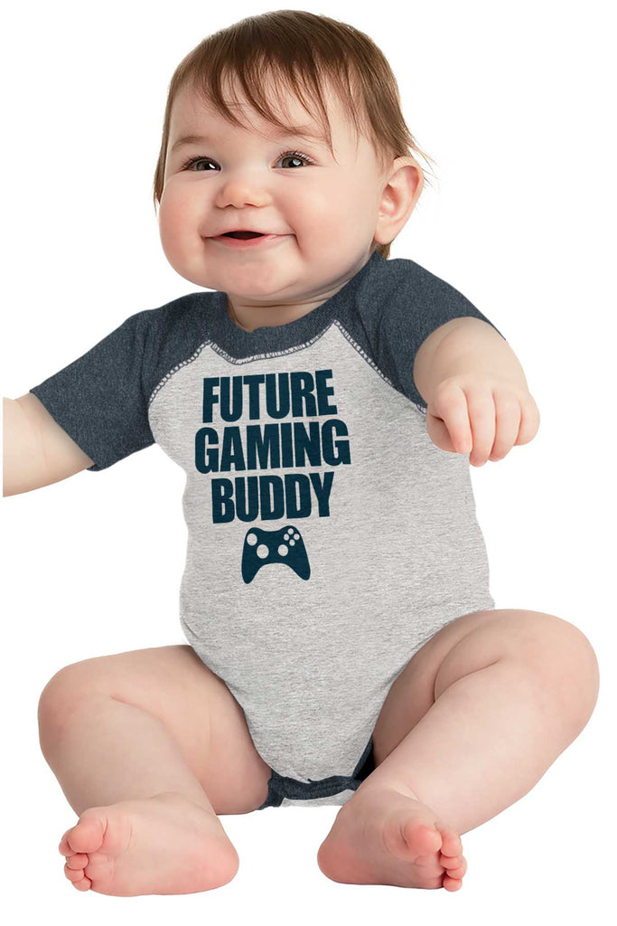 Future Gaming Buddy Raglan Romper Bodysuit-Direct To Garment Print-Brisco Baby