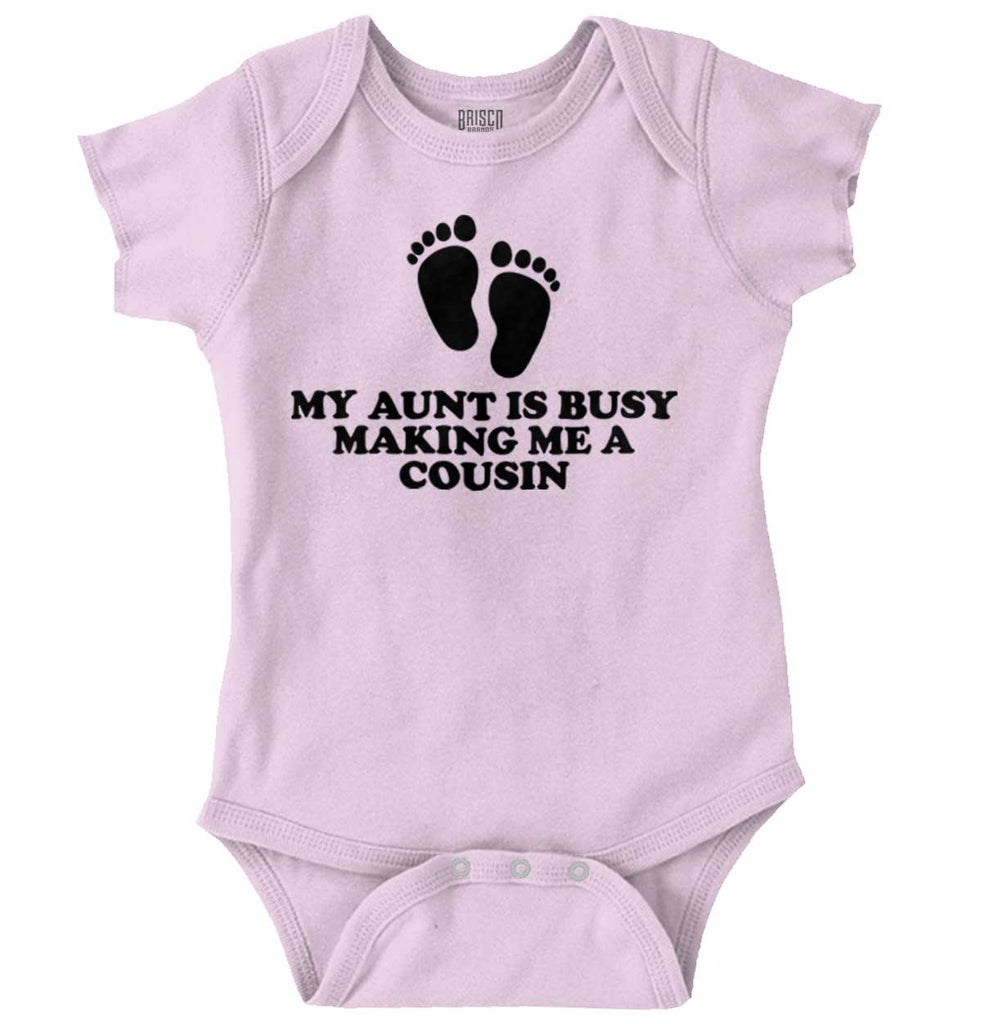 My Aunt Is Busy Romper Bodysuit-Direct To Garment Print-Brisco Baby
