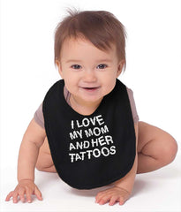 Mom's Tattoos Infant Baby Bib-Direct To Garment Print-Brisco Baby
