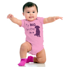 Brother is a Dog Romper Bodysuit-Direct To Garment Print-Brisco Baby