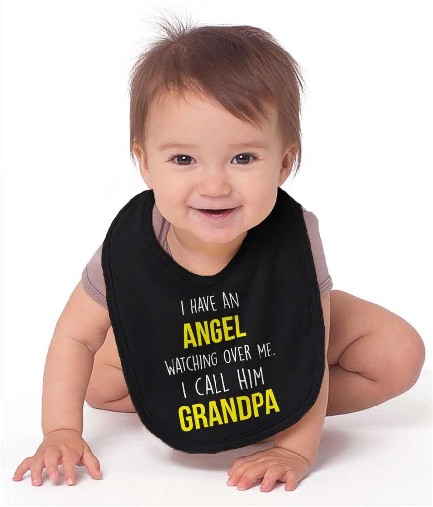 Grandpa Watching Over Me Infant Baby Bib-Direct To Garment Print-Brisco Baby