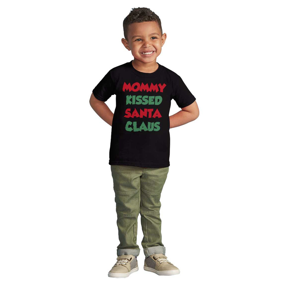 Mommy Kissed Santa Claus Infant Toddler T Shirt-Direct To Garment Print-Brisco Baby